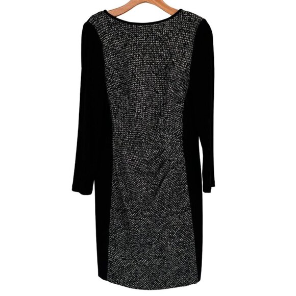 Ralph Lauren Black paneled knit Long Sleeve Sheath Dress Size 14 lined womens - Picture 3 of 12